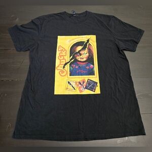 Chucky Size XL Black T-Shirt Good Guys "He Wants You As A Best Friend" Mens GUC